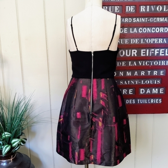Eight Sixty iridescent abstract print party dress pink black Size Medium - Picture 6 of 10